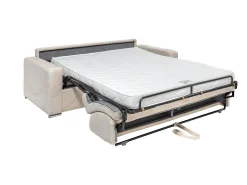 Vente-unique Sofá de 3 lugares convertível abertura rápida veludo canelado , cama 140 cm - CALITO^ Sofá