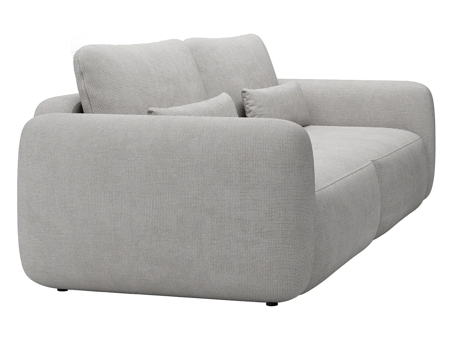 Best Vente-unique Sofá de 3 lugares convertível em tecido texturizado cinza-claro VOPOZA Cinzento claro