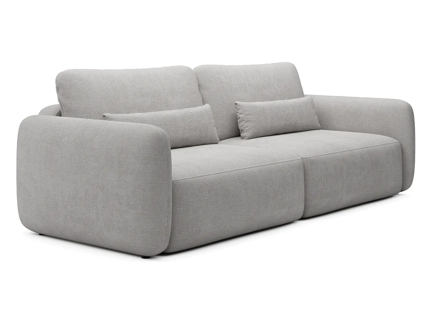 Best Vente-unique Sofá de 3 lugares convertível em tecido texturizado cinza-claro VOPOZA Cinzento claro