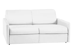 Clearance Vente-unique Sofá de 3 lugares convertível de abertura rápida em pele sintética colchão de espuma de 18 cm - CALIFE Branco