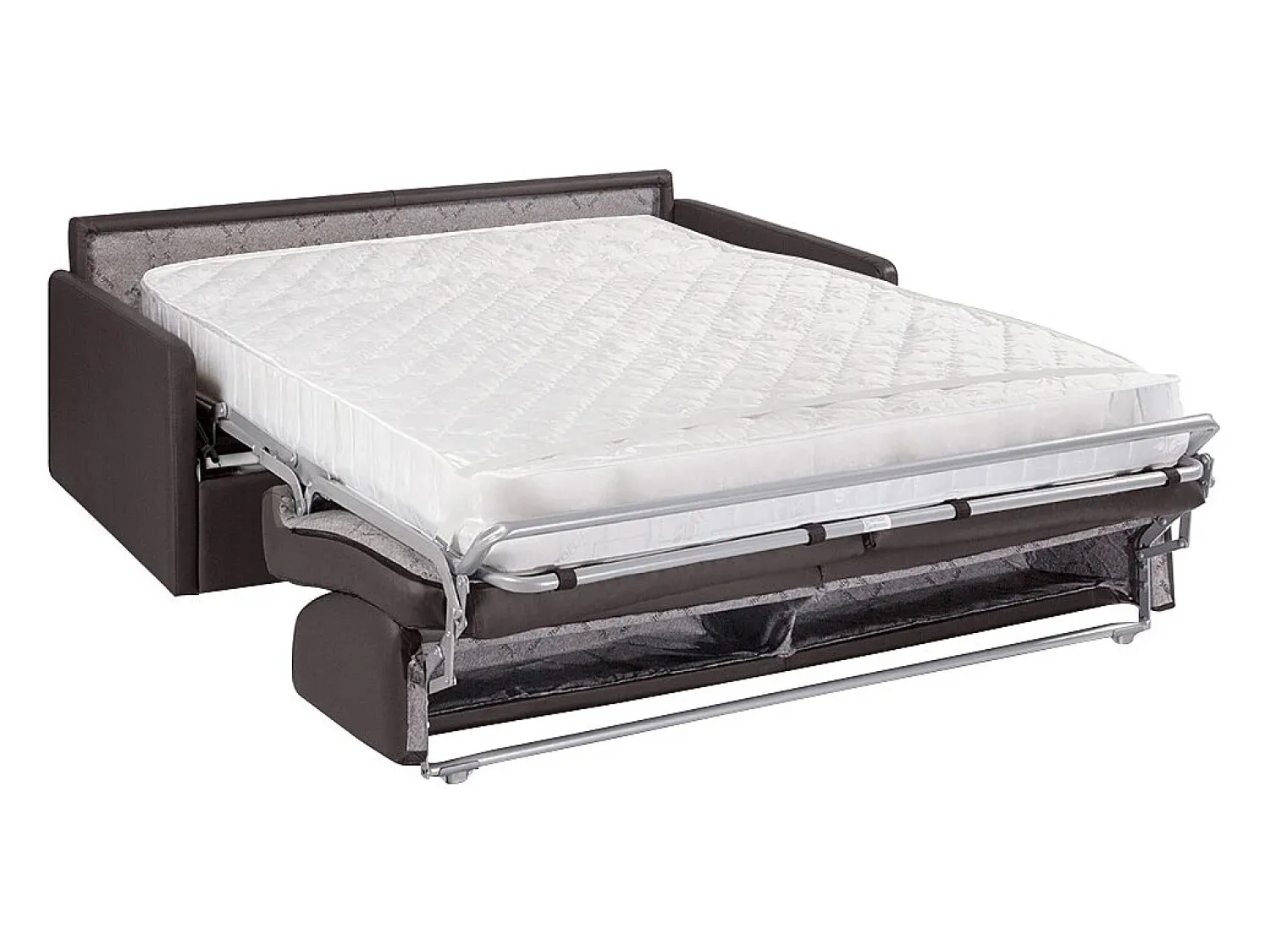 Sofá*Vente-unique Sofá de 4 lugares convertível de abertura rápida em pele sintética colchão de espuma de 18 cm - CALIFE Preto