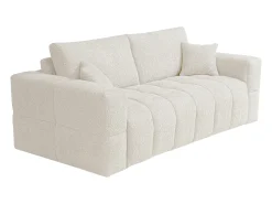 Vente-unique Sofá de 4 lugares convertível abertura rápida tecido bouclé colchão 13 cm ISSORO^ Sofá