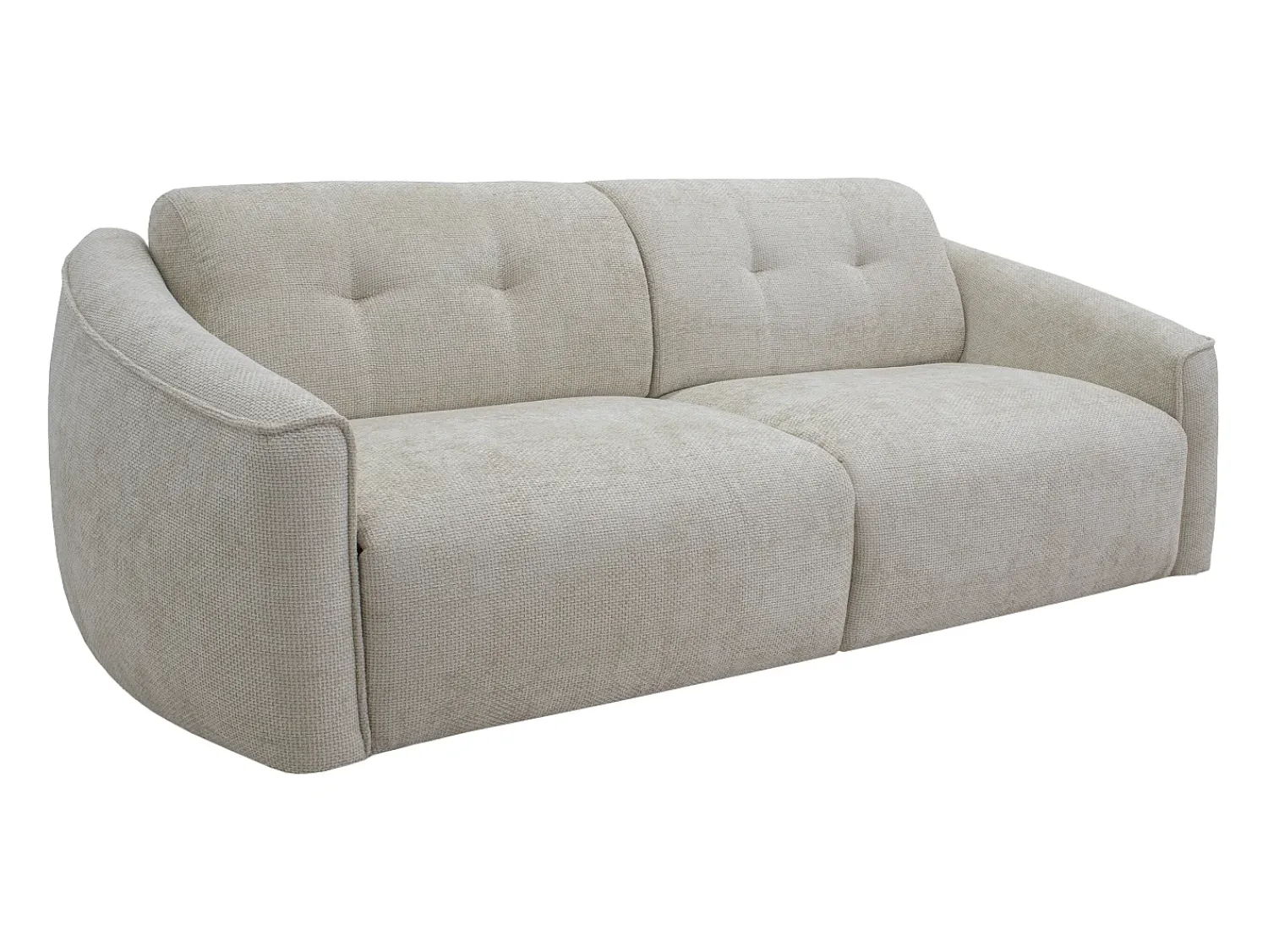 Best Vente-unique Sofá de 3 lugares convertível expresso em tecido texturado - Colchão de 13 cm ASUFA Bege