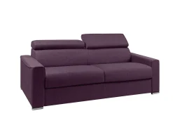Sofá*Vente-unique Sofá de 4 lugares convertível de abertura rápida em tecido cinza colchão - VIZIR Violeta