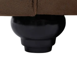 Discount Vente-unique Sofá de 3 lugares convertível em microfibra aspeto couro envelhecido CHESTERFIELD Castanho
