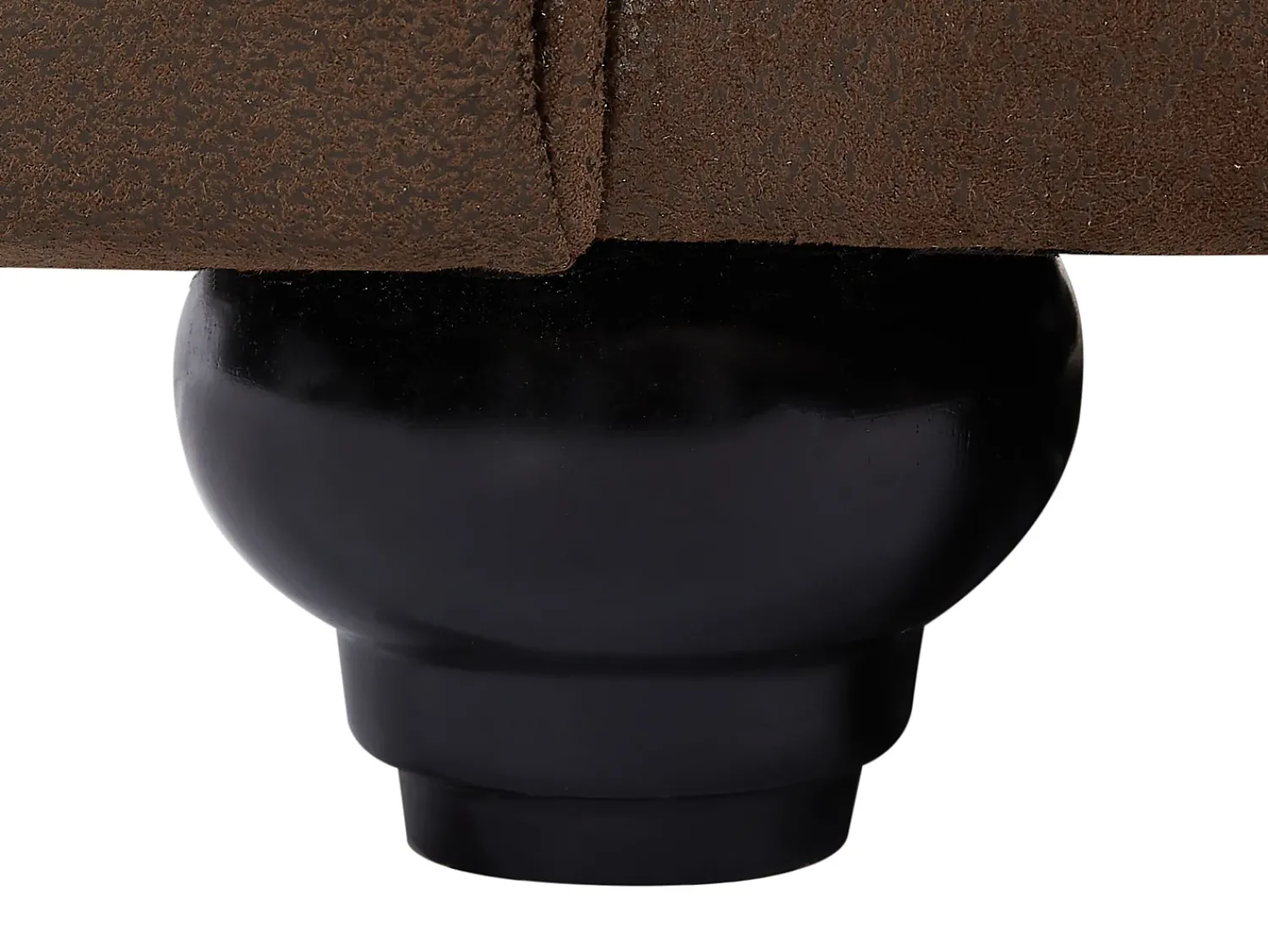 Discount Vente-unique Sofá de 3 lugares convertível em microfibra aspeto couro envelhecido CHESTERFIELD Castanho