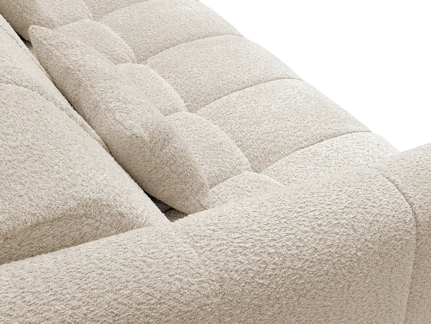 Sofá|Vente-unique Sofá de 3 lugares convertível abertura rápidatecido bouclé , cama 140 cm RETUNA II Bege