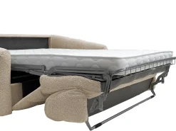 Sofá|Vente-unique Sofá de 3 lugares convertível abertura rápidatecido bouclé , cama 140 cm RETUNA II Bege