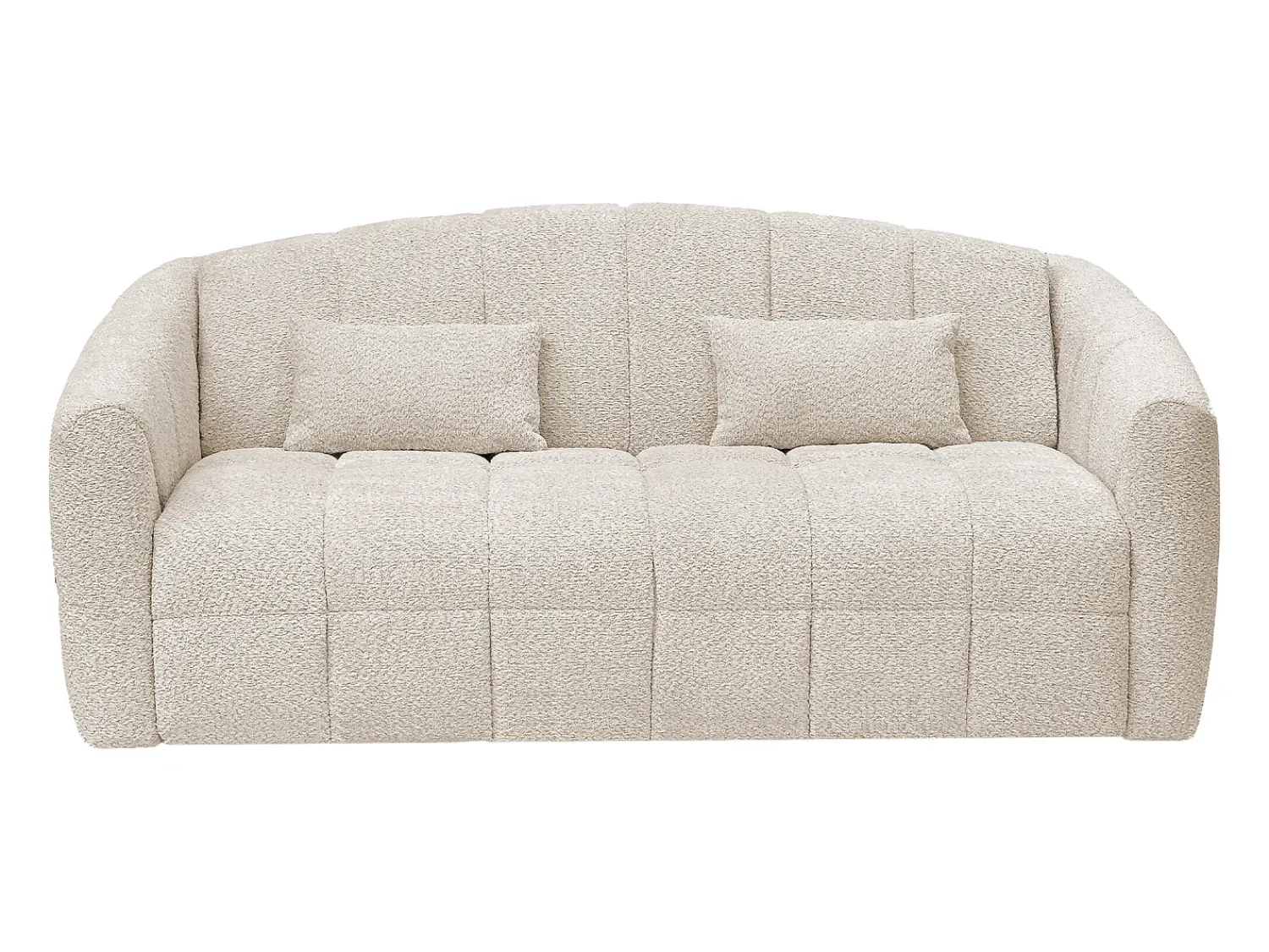 Sofá|Vente-unique Sofá de 3 lugares convertível abertura rápidatecido bouclé , cama 140 cm RETUNA II Bege