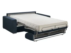 Clearance Vente-unique Sofá de 4 lugares convertível de abertura rápida em veludo - Azul-escuro - CALITO Azul escuro