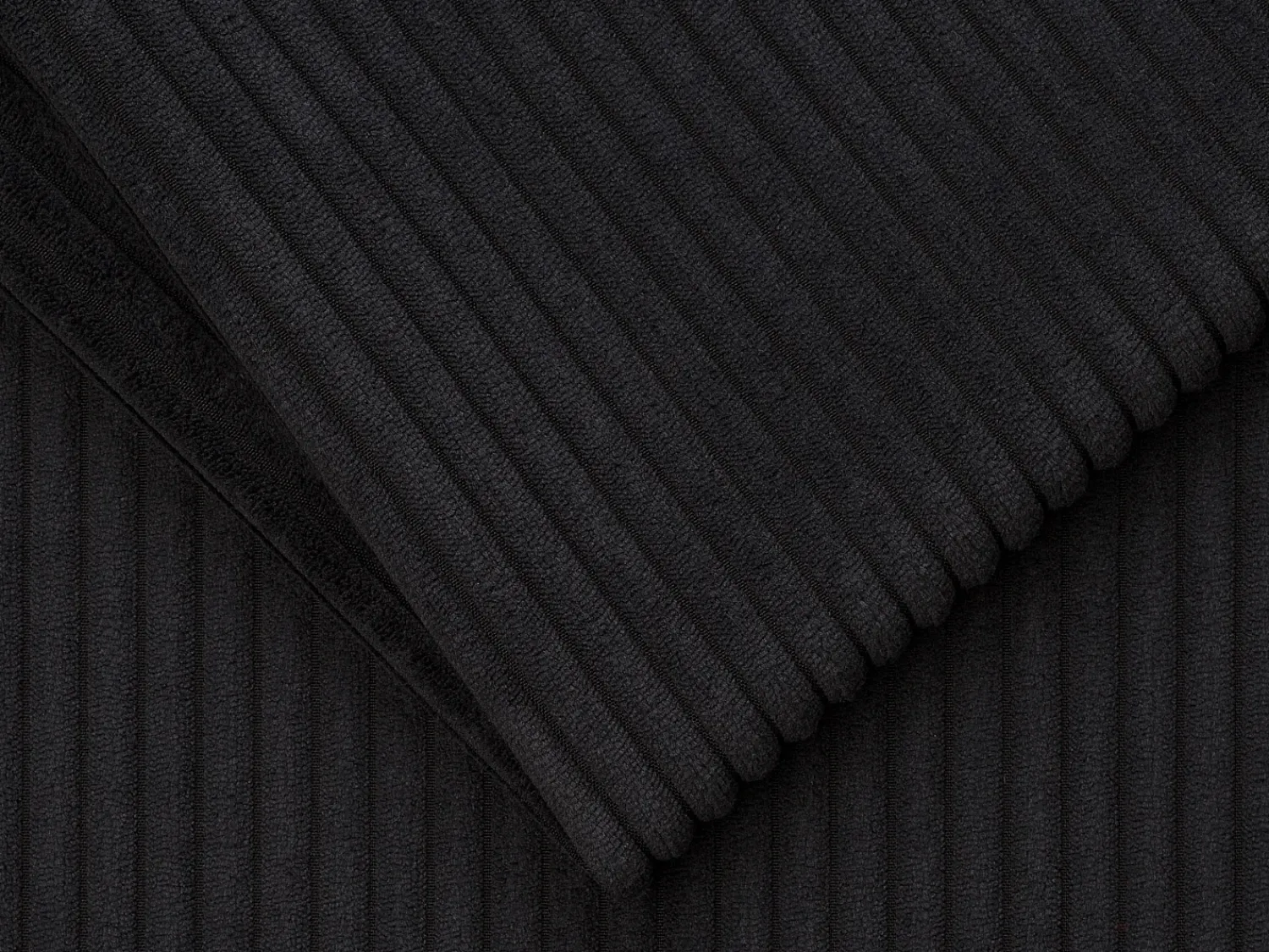 Sofá*Vente-unique Sofá de 4 lugares convertível abertura rápida em veludo canelado ripas largas - 14 cm - LORETO Preto
