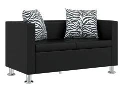 vidaxl Sofá de 2 lugares couro artificial^ Sofá