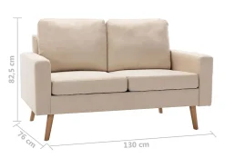 Sofá|vidaxl Sofá de 2 Lugares em Tecido Elegante e Confortável Creme