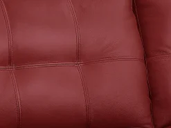 Clearance Vente-unique Sofá de 3 lugares em couro bovino - - AVELÃ Vermelho