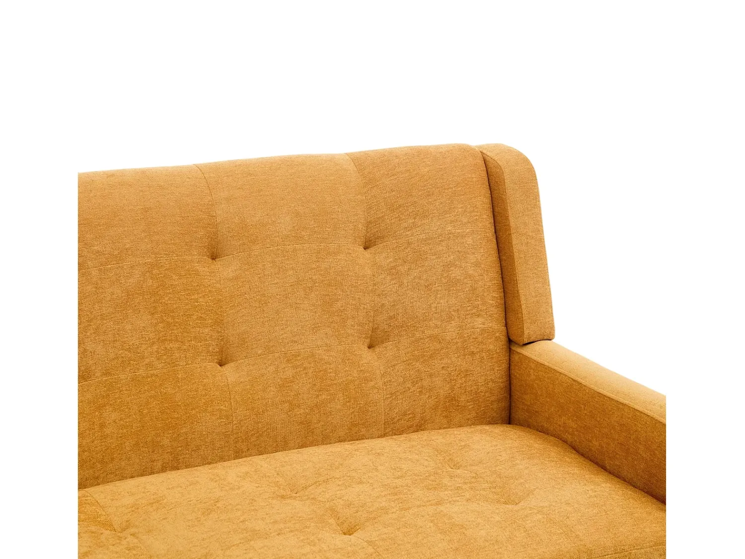 Hauss Spole Sofá de 2 lugares em linho - Pés em madeira antiderrapante - Ideal para sala de estar, quarto e escritório Amarelo