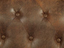 Clearance Vente-unique Sofá de 2 lugares em microfibra aspeto couro envelhecido CHESTERFIELD Castanho