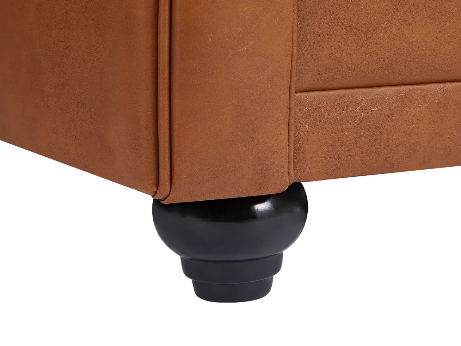 Sofá|Vente-unique Sofá de 2 lugares em pele de vaca cor - CHESTERFIELD Camel