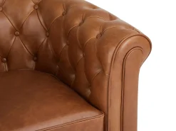 Sofá|Vente-unique Sofá de 2 lugares em pele de vaca cor - CHESTERFIELD Camel