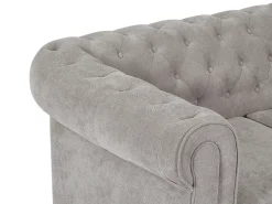 Sofá*Vente-unique Sofá de 2 lugares em tecido cor cinza CHESTERFIELD Cinzento