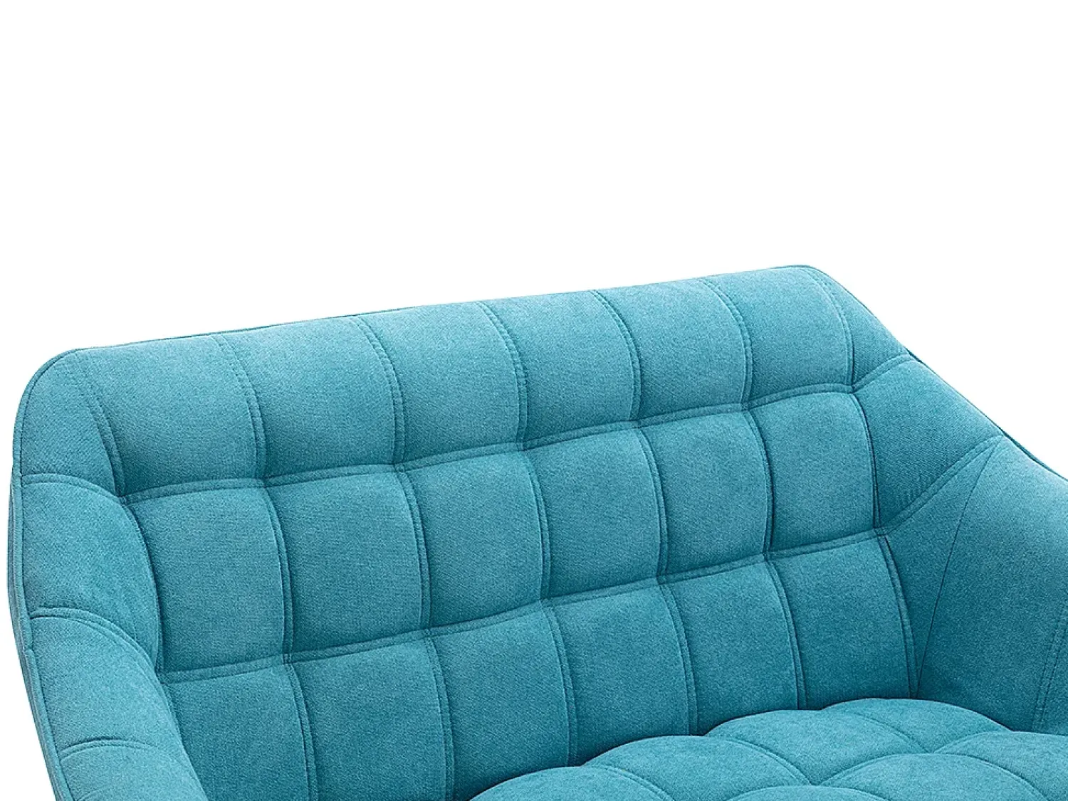 Sofá|Vente-unique Sofá de 2 lugares em tecido azul acolchoado. Estilo escandinavo. CASERTA Azul turquesa
