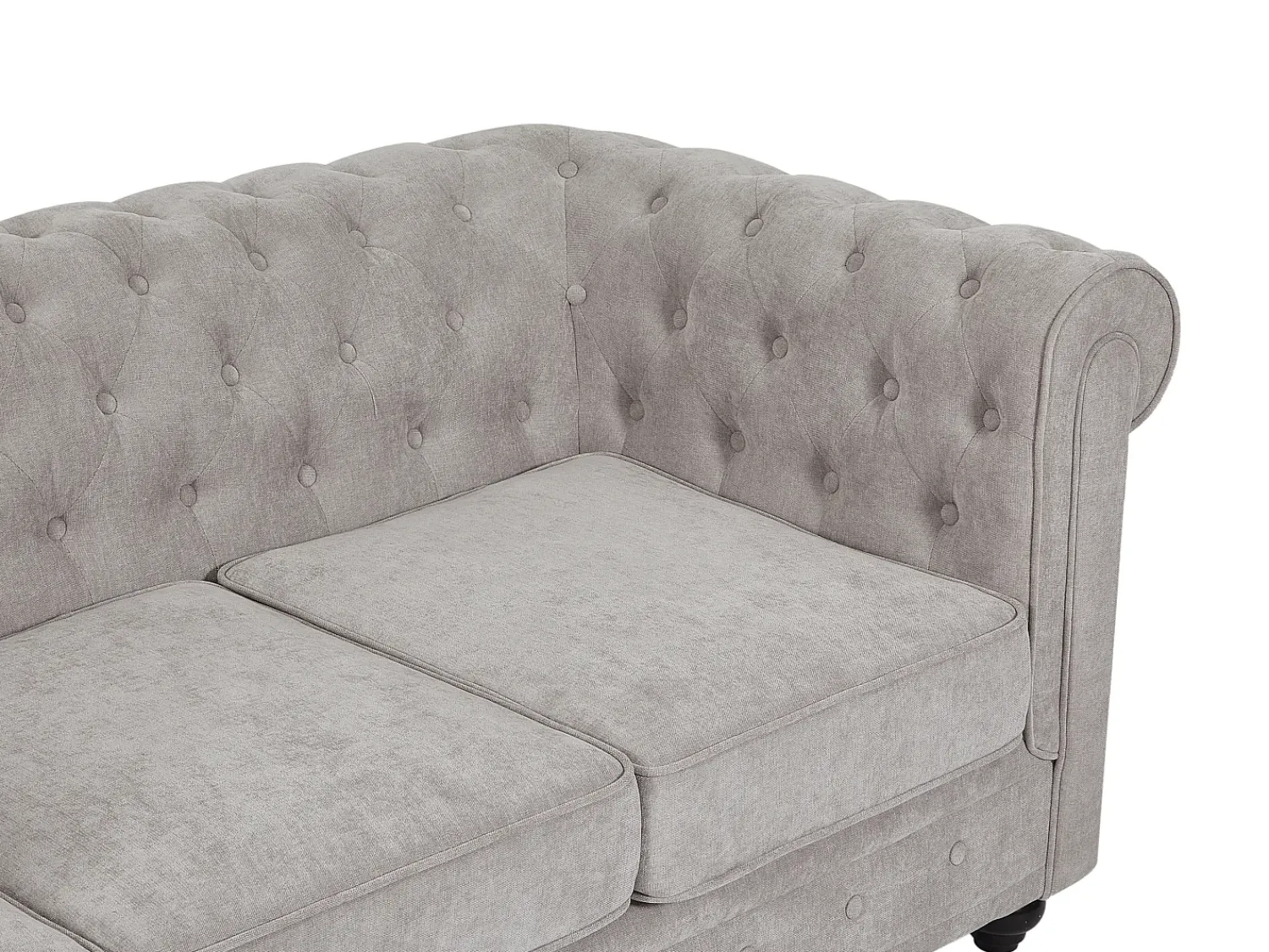 Vente-unique Sofá de 3 lugares em tecido cor cinza CHESTERFIELD^ Sofá