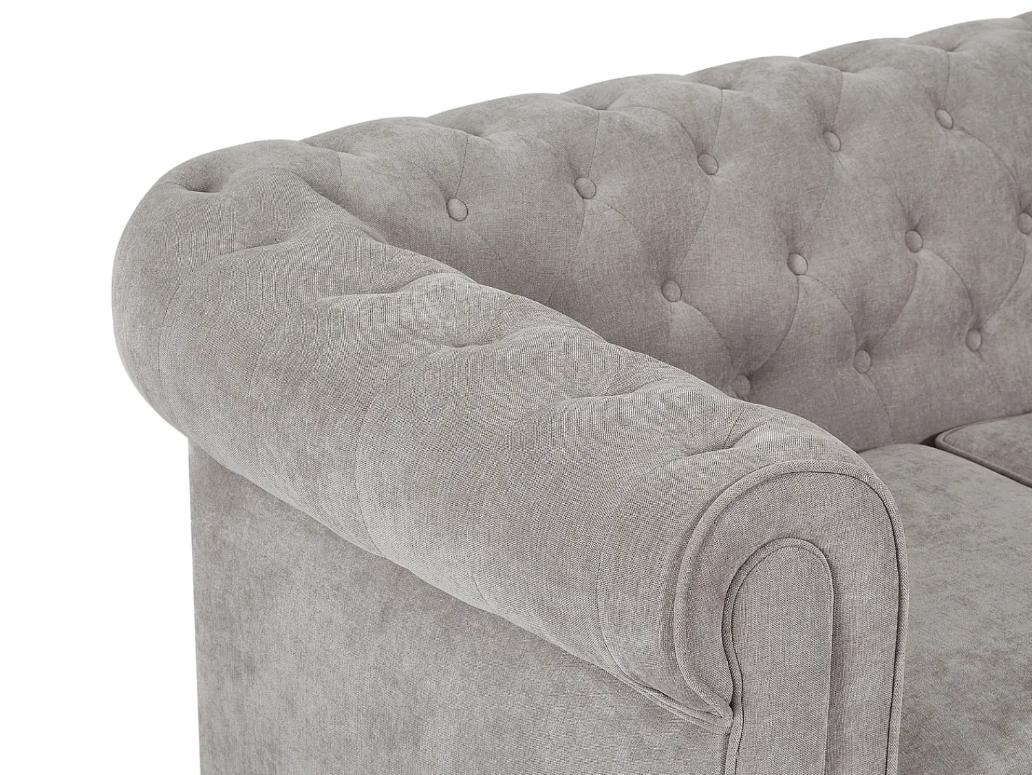 Vente-unique Sofá de 3 lugares em tecido cor cinza CHESTERFIELD^ Sofá