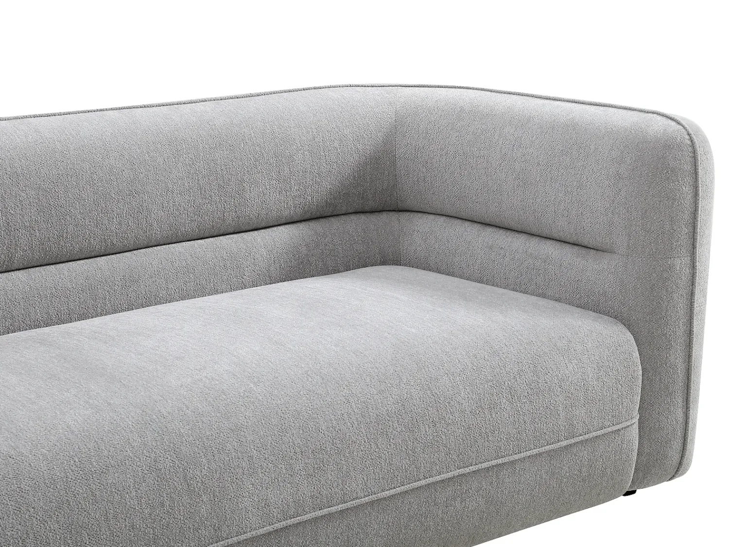 Sale Vente-unique Sofá de 3 lugares em tecido chenille cinza produto ecorresponsável TALIENA Cinzento