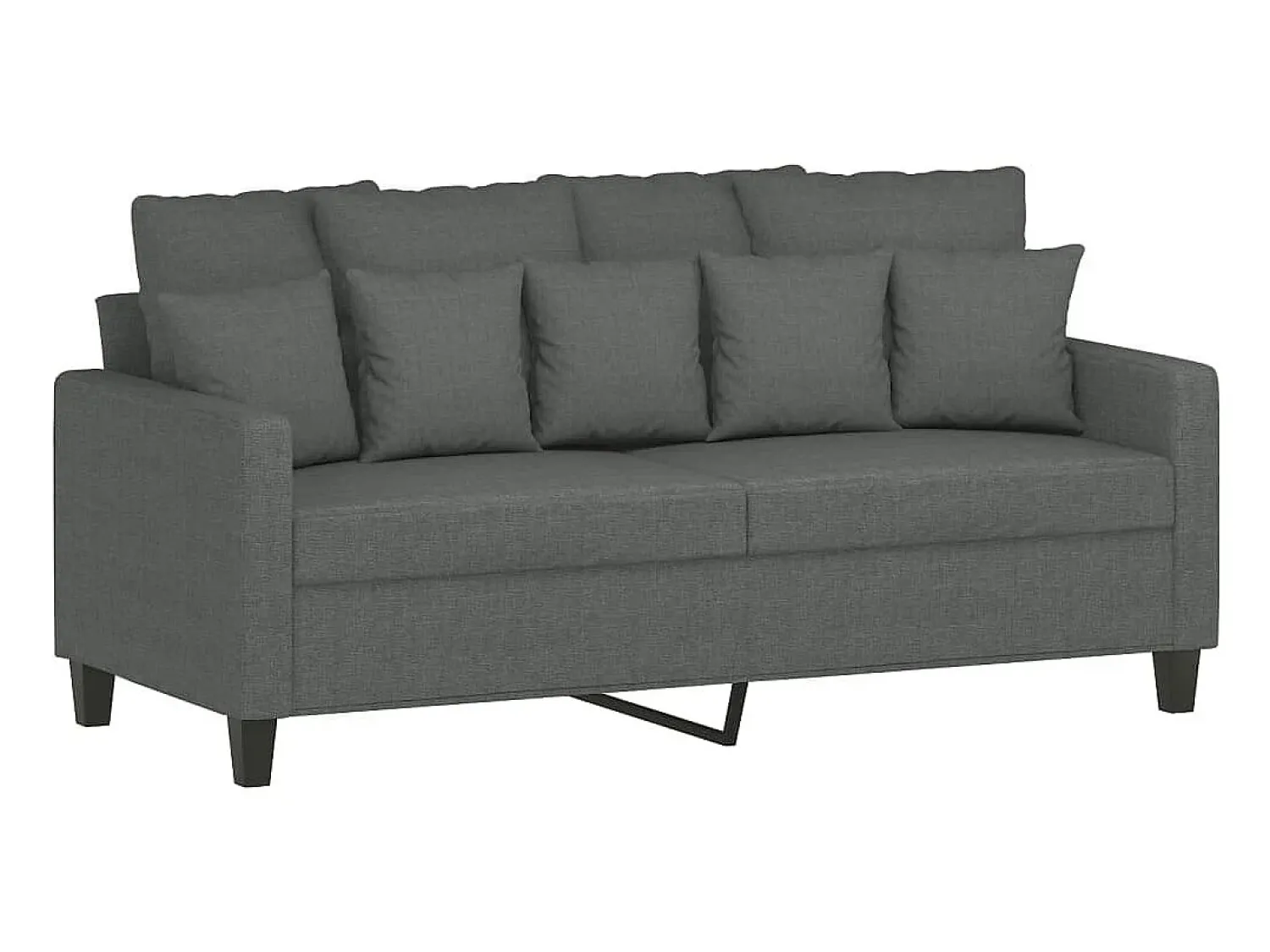 Discount Sofá de 2 lugares em tecido 140 cm -escuro PT109168 Cinzento