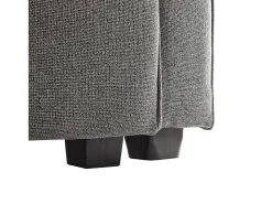 Online Sofá de 4 lugares em tecido de linho com consola, 2 bases para copos, 2 portas USB, 4 almofadas, 290x83x88cm, -escuro Cinzento