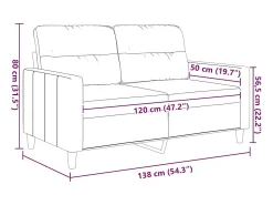 Sofá*vidaxl Sofá de 2 lugares em tecido 120 cm -claro Cinzento