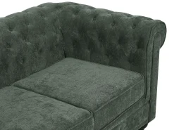 Discount Vente-unique Sofá de 2 lugares em tecido de cor CHESTERFIELD Verde