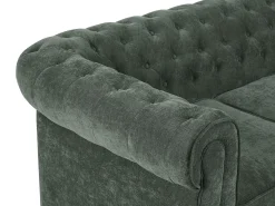 Discount Vente-unique Sofá de 2 lugares em tecido de cor CHESTERFIELD Verde