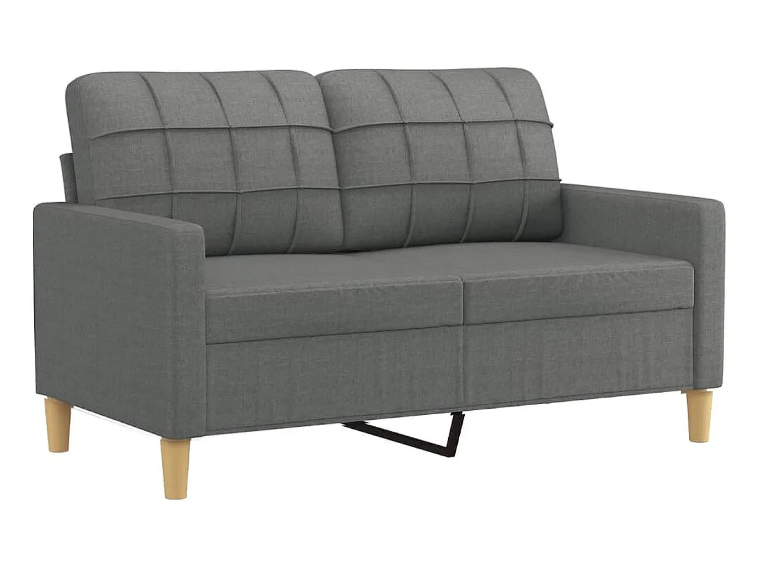 vidaxl Sofá de 2 lugares em tecido 120 cm -escuro^ Sofá