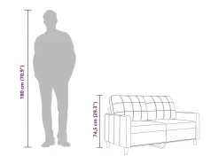 Sofá|vidaxl Sofá de 2 lugares em tecido 140 cm -escuro Cinzento