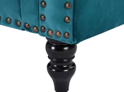 Vente-unique Sofá de 2 lugares em veludo azul-esverdeado estilo charme TURNER^ Sofá