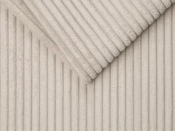 Clearance Vente-unique Sofá de 3 lugares em veludo canelado assento memória de forma 18 cm LORETO Bege