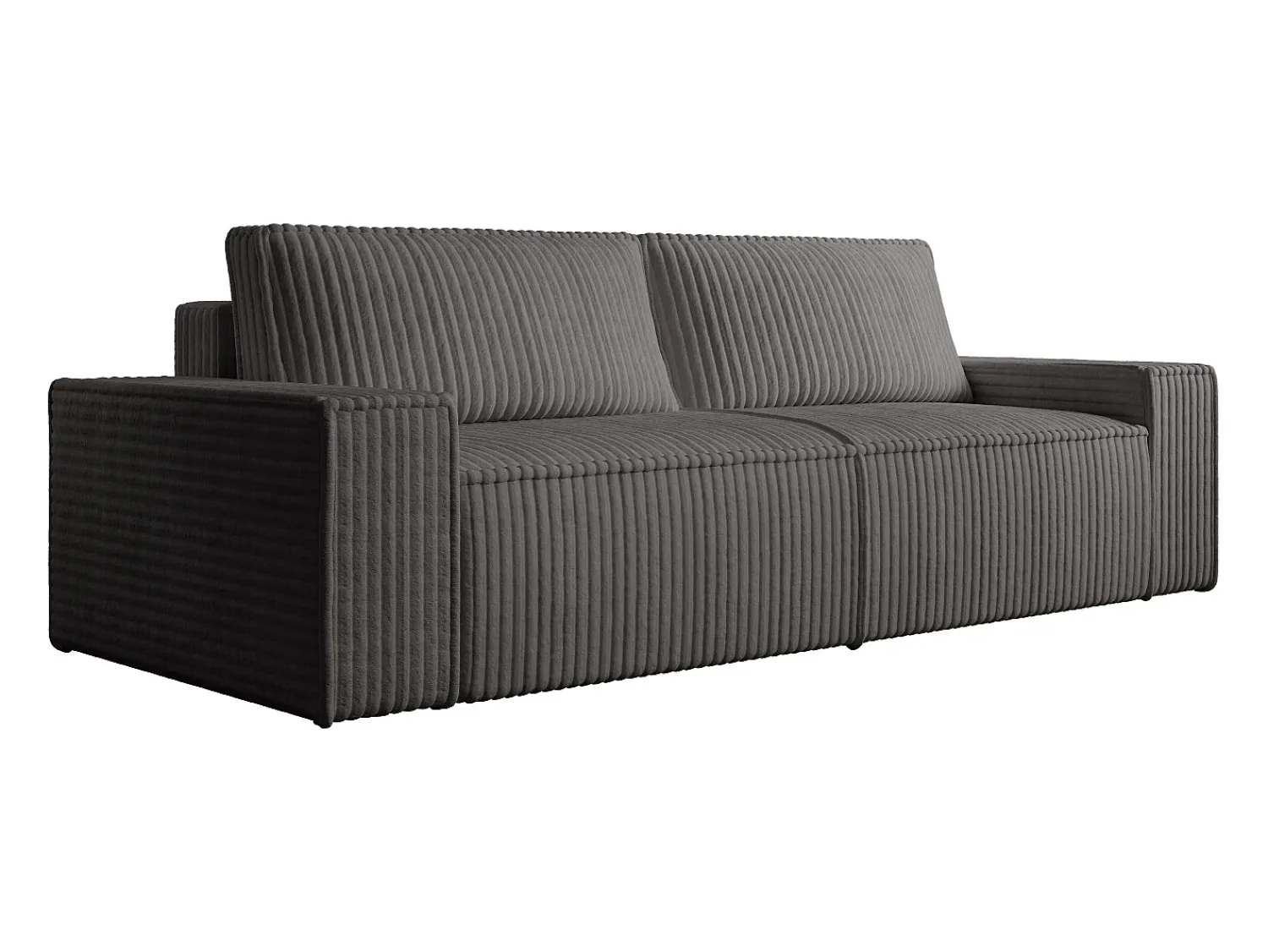 Sofá|Vente-unique Sofá de 3 lugares em veludo canelado grosso design AMELIA Cinza antracite
