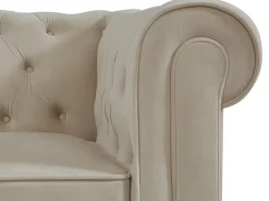 Sofá*Vente-unique Sofá de 3 lugares em veludo cor - CHESTERFIELD Bege