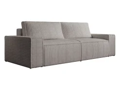 Sofá*Vente-unique Sofá de 3 lugares em veludo canelado grosso cinza-claro design AMELIA Cinzento claro