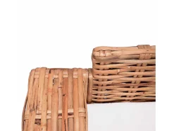Sofá|vidaxl Sofá de 3 lugares em vime genuíno Branco