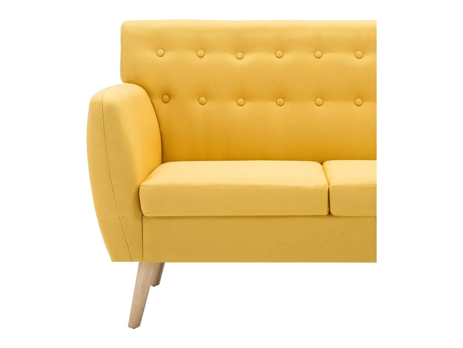 Hot vidaxl Sofá de 3 lugares estofos de tecido 172x70x82 cm Amarelo