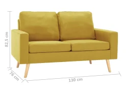 Hot Helloshop26 Sofá de 2 lugares para sala de estar sala de TV decoração de interiores tecido 02_0020011 Amarelo