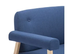 Sofá*Helloshop26 Sofá de 2 lugares para sala de estar sala de TV decoração de interiores tecido 02_0020618 Azul