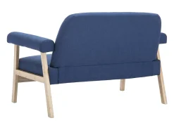 Sofá*Helloshop26 Sofá de 2 lugares para sala de estar sala de TV decoração de interiores tecido 02_0020618 Azul