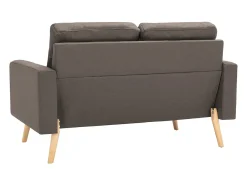 Sofá*Helloshop26 Sofá de 2 lugares para sala de estar sala de TV decoração de interiores tecido bege 02_0019447 Taupe