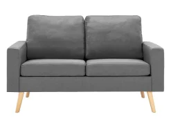 Sofá|Helloshop26 Sofá de 2 lugares para sala de estar sala de TV decoração de interiores tecido cinza claro 02_0019070 Cinzento