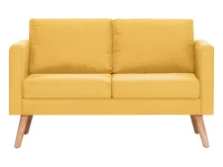 Sofá|Helloshop26 Sofá de 2 lugares para sala de estar decoração de interiores tecido 02_0018964 Amarelo