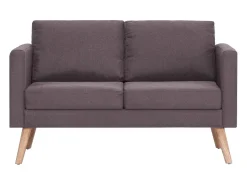 Sofá|Helloshop26 Sofá de 2 lugares para sala de estar sala de TV decoração de interiores tecido bege 02_0019669 Taupe