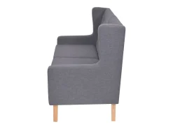 Sofá|Helloshop26 Sofá de 2 lugares para sala de estar sala de TV decoração de interiores tecido cinza 02_0018847 Cinzento
