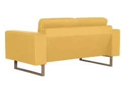 Clearance Helloshop26 Sofá de 2 lugares para sala de estar sala de TV decoração de interiores tecido 02_0020779 Amarelo